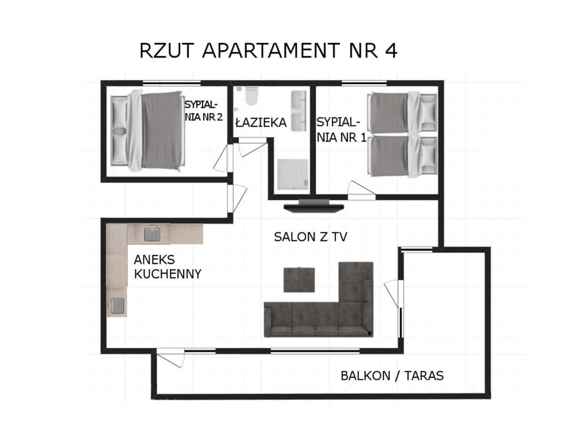 Apartament Nr 4 U Miska Z Dwoma Sypialniami 자코파네 외부 사진